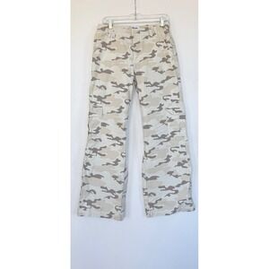 Tilly's RSQ Women's Tan Grey Desert Camo Cargo Pants Wide Leg Size Large Grunge